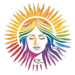 Logo KR multicolore en forme de soleil
